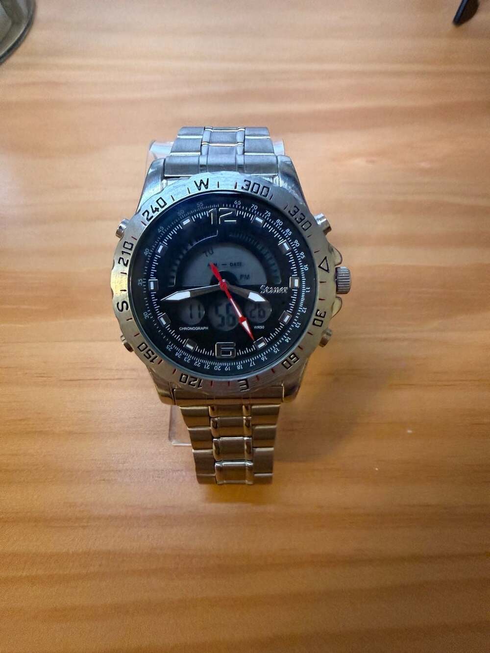 Stauer Compendium Hybrid Chronograph Watch 19093 Stainless Steel WR50